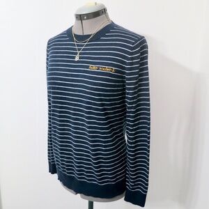 "Hello Weekend" 85% Silk and 15% Cashmere Stripe Lightweight Sweater Size Med